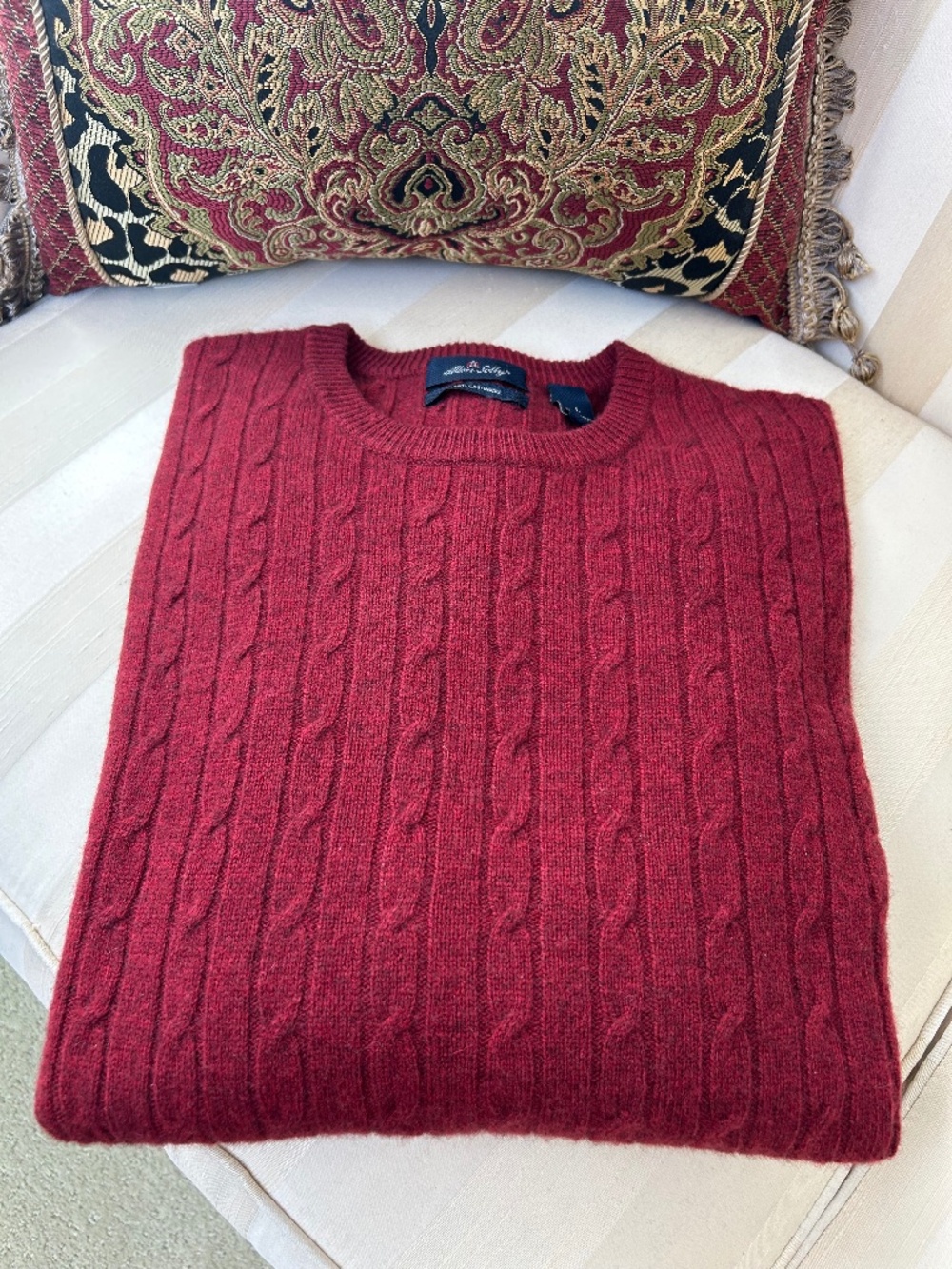 BEAUTIFUL MENS CABLE CASHMERE SWEATER NWOT